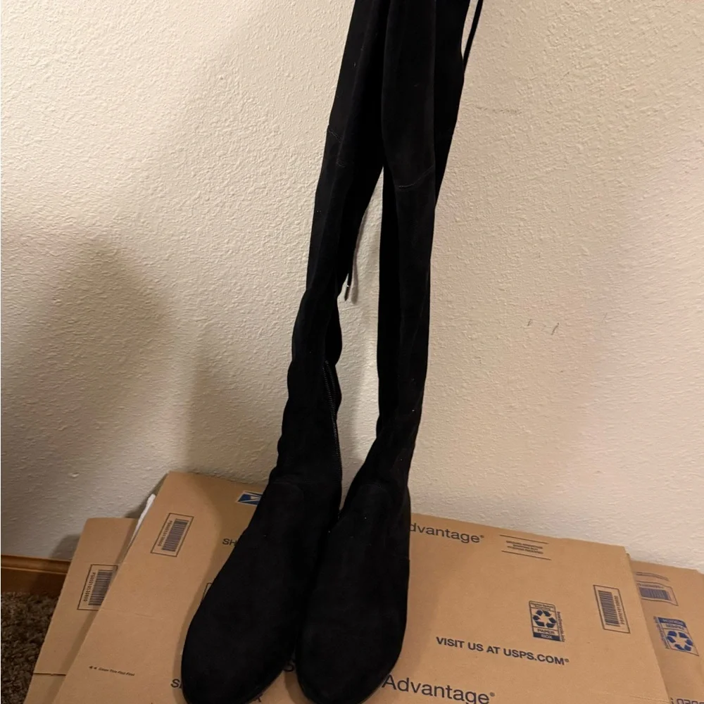 Marc Fisher Women's Black Over-the-Knee Boots Suede